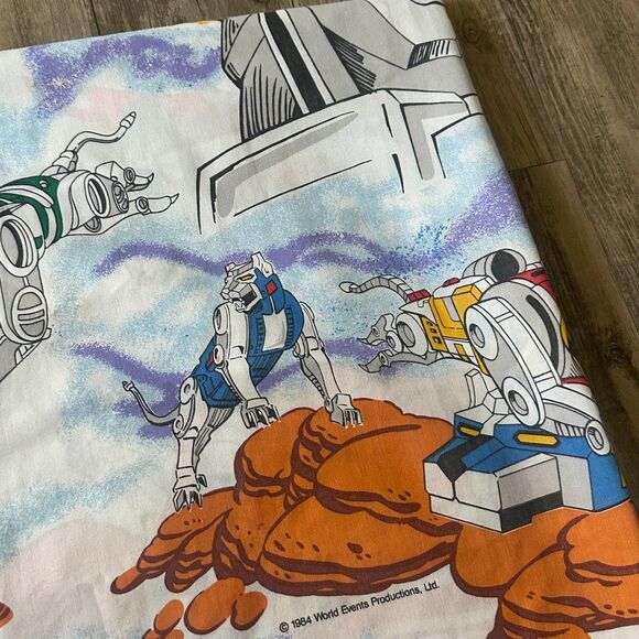 Vintage 1984 Voltron Defender Of The Universe Bed Sheet 96x68 - Picture 4 of 6